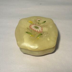 Vintage Italian Alabaster Hinged Trinket Box